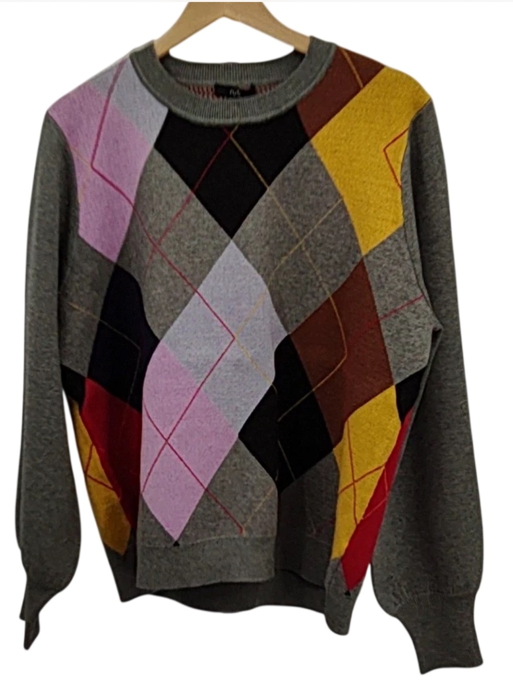 NWT Ruti Handmade Argyle sweater XL.
